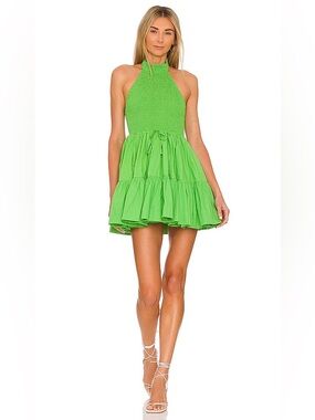 REVOLVE SWF SHIRRED HALTER MINI DRESS IN THR HILLS ✨